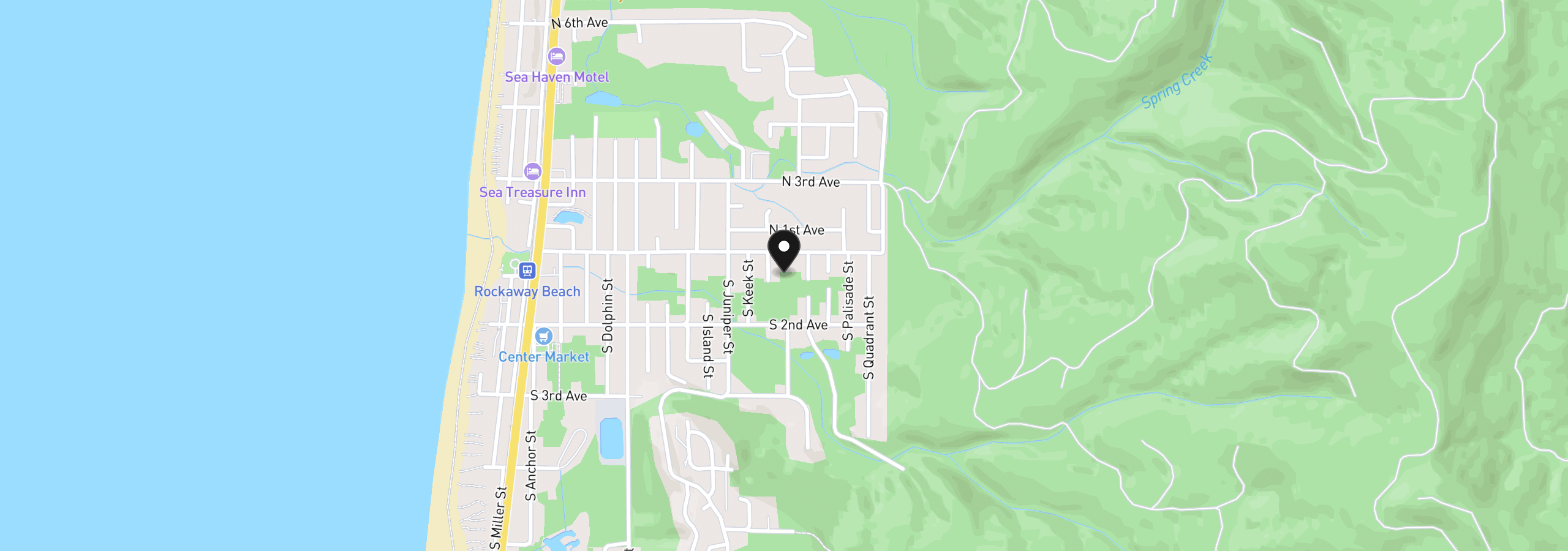 Map showing the location of Block: 2 Lot: 8-9, Rockaway Beach, OR 97136