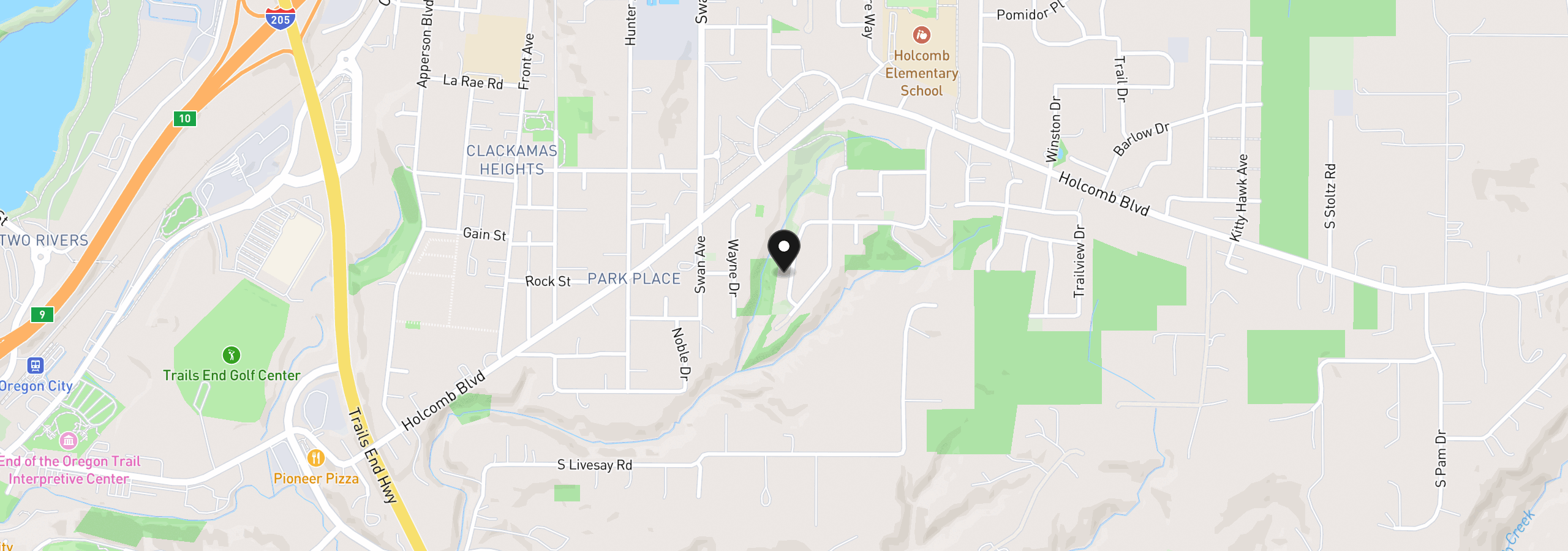 Map showing the location of 16563 Oak Tree Ter, Oregon City, OR 97045