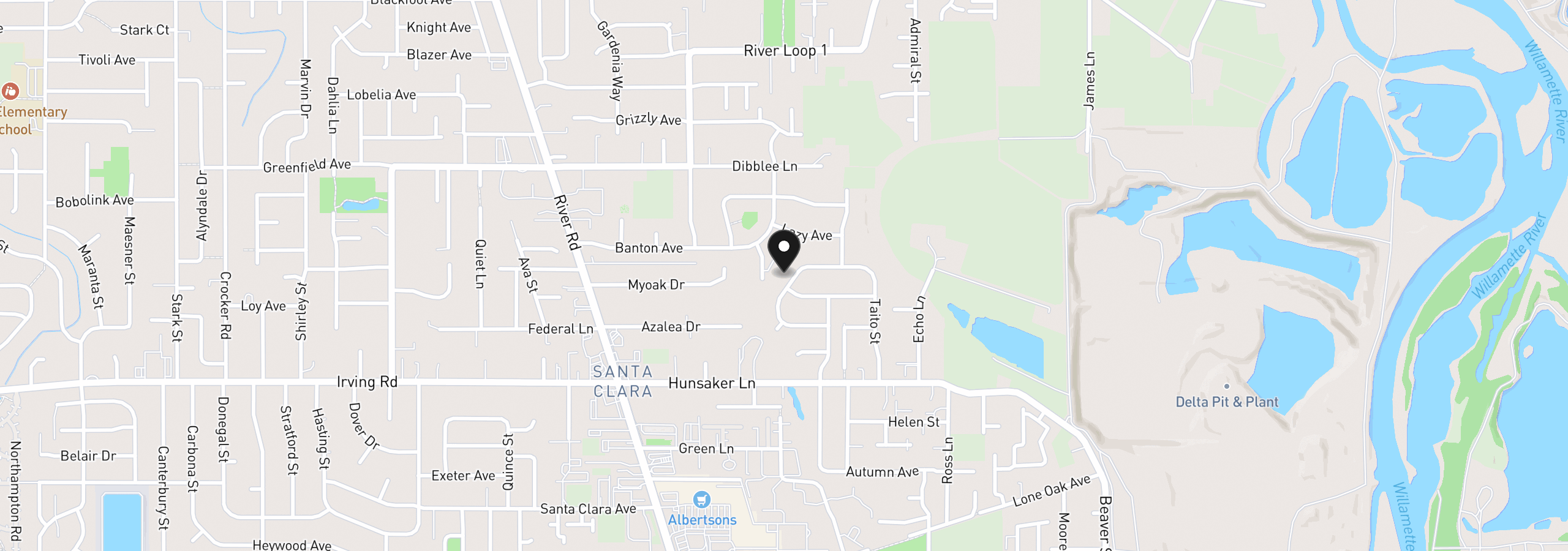 Map showing the location of 454 Salty Way, Eugene, OR 97404