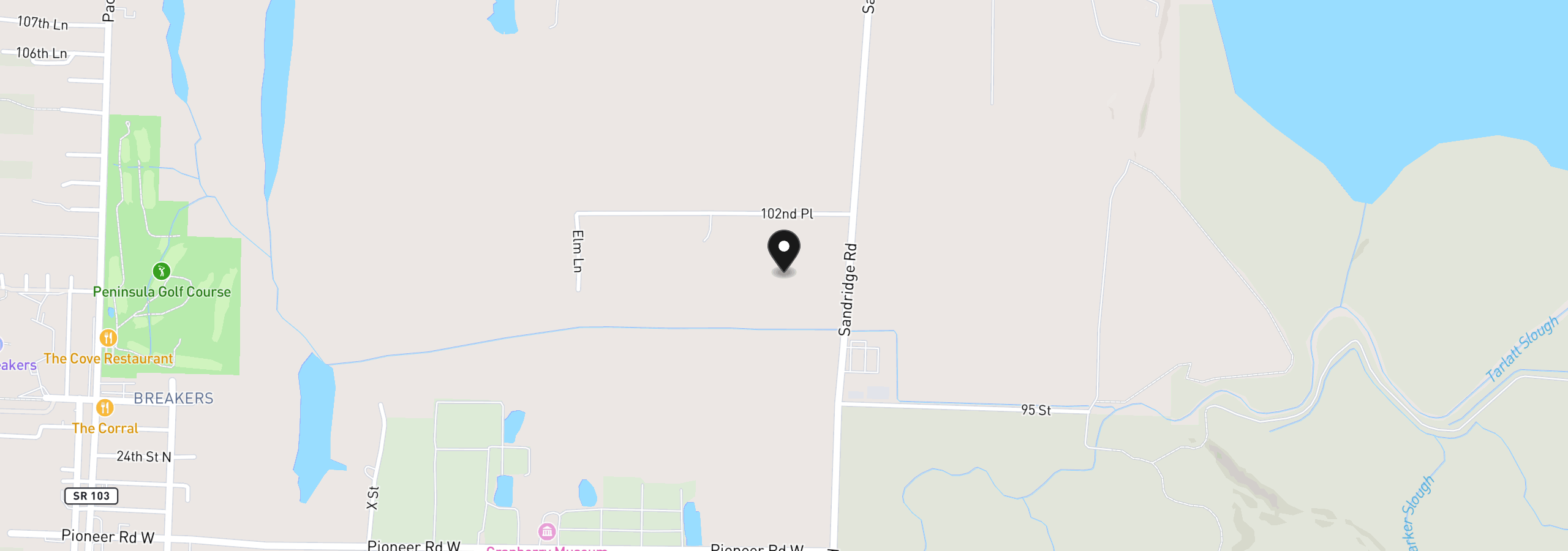 Map showing the location of 9905 Sandridge Rd, Long Beach, Wa 98631