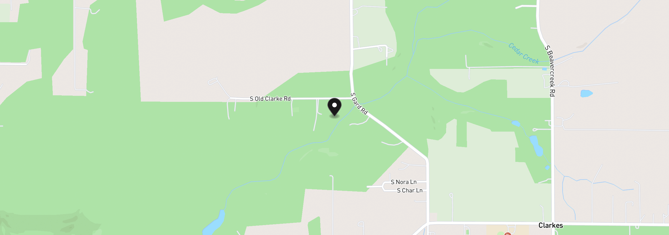 Map showing the location of 18370 S Old Clarke Rd, Mulino, OR 97042