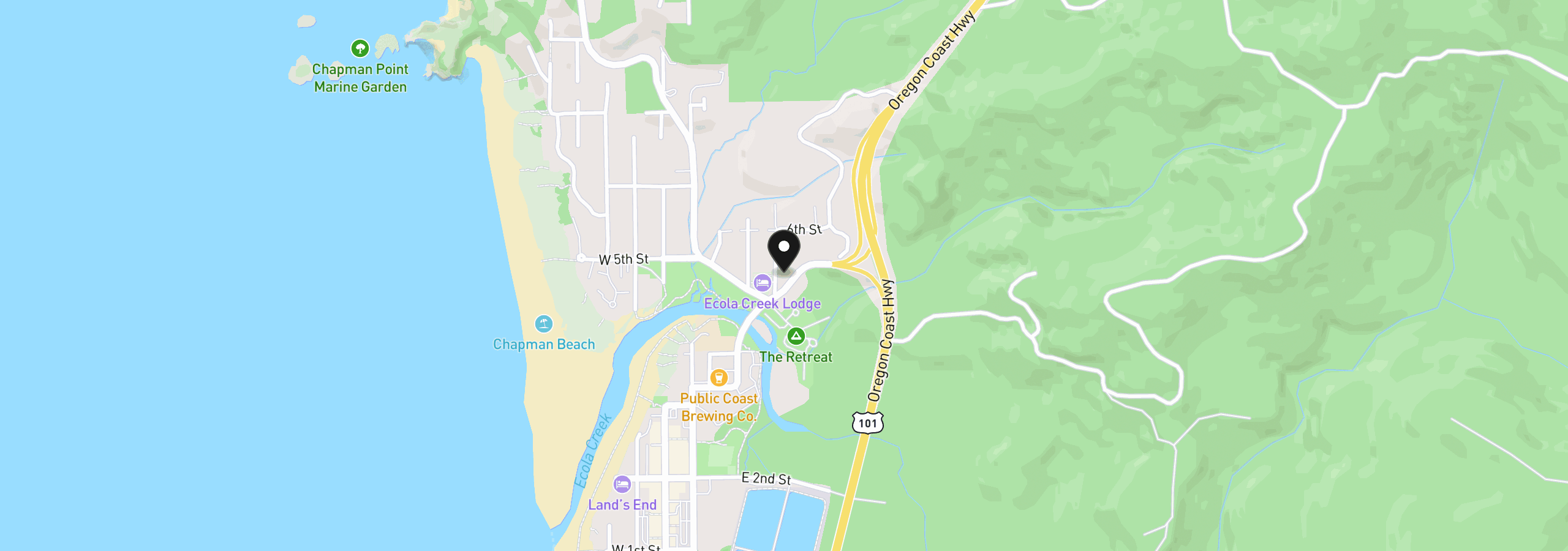 Map showing the location of N Beech St 2408, Cannon Beach, OR 97110