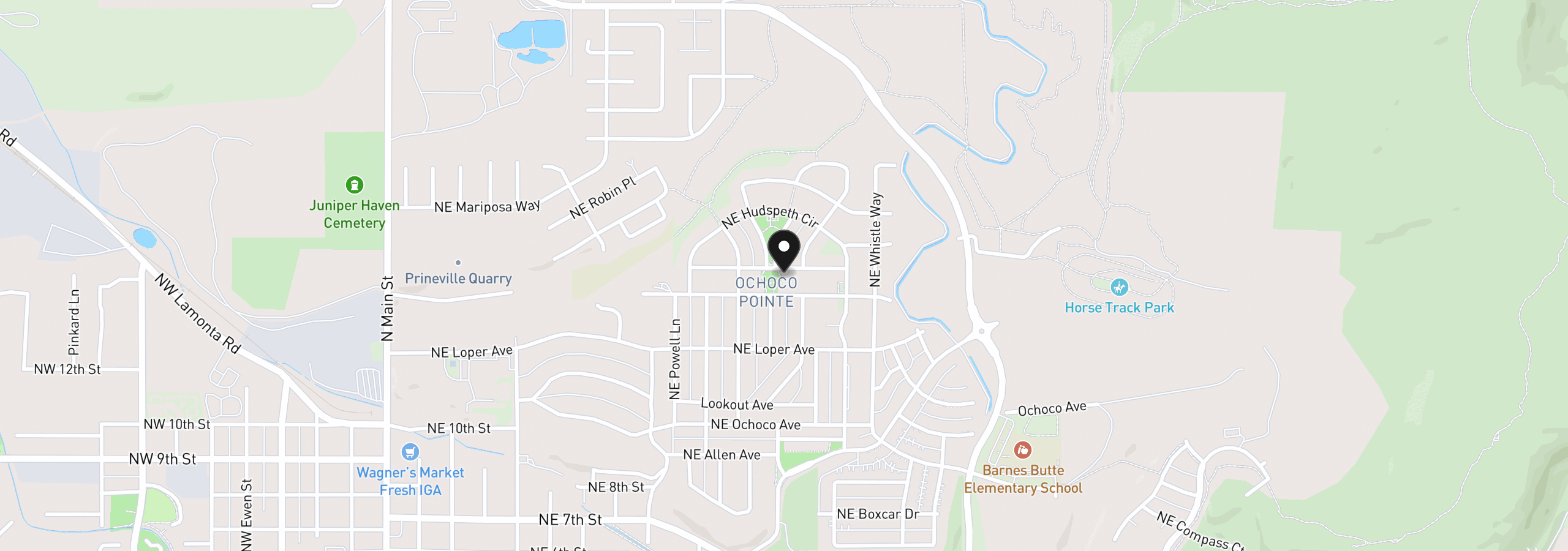Map showing the location of 1132 NE Steins Pillar Dr, Prineville, OR 97754