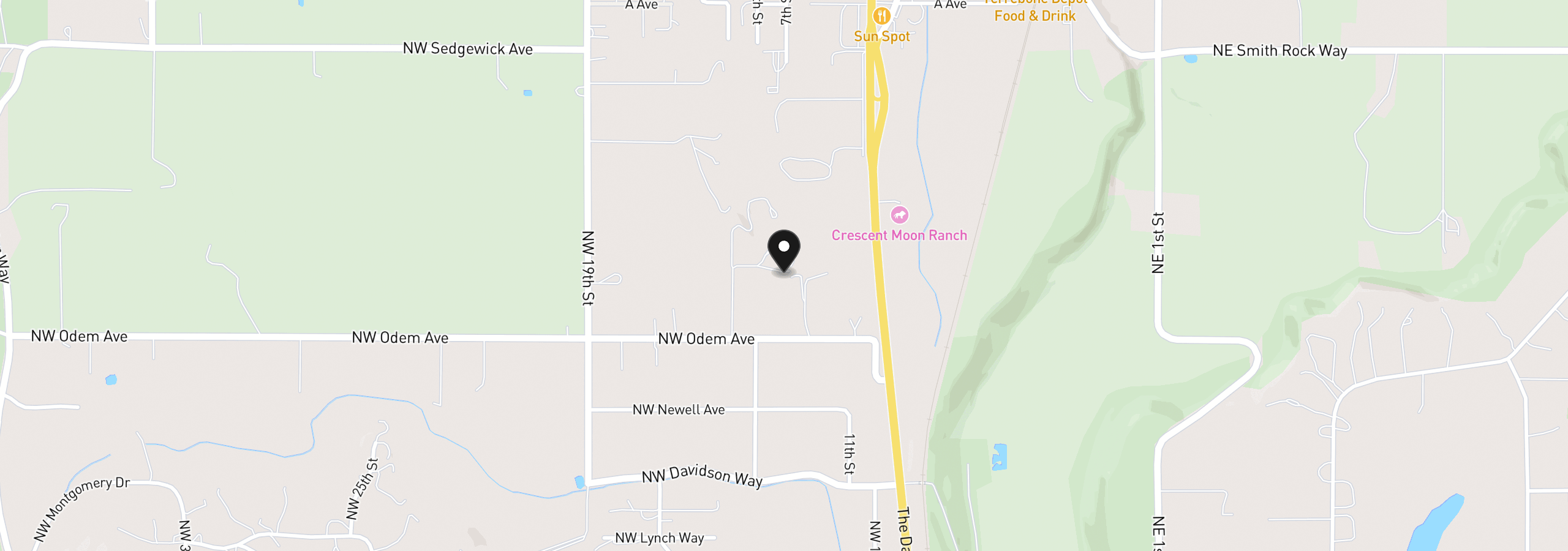 Map showing the location of 1221 NW Odem Ave, Terrebonne, OR 97760