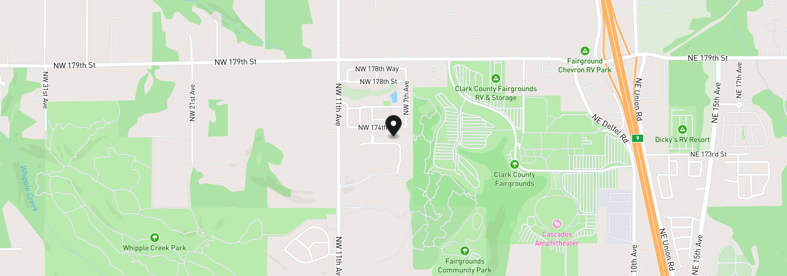 Map showing the location of 806 NW 173rd Cir Lot 4, Ridgefield, Wa 98642