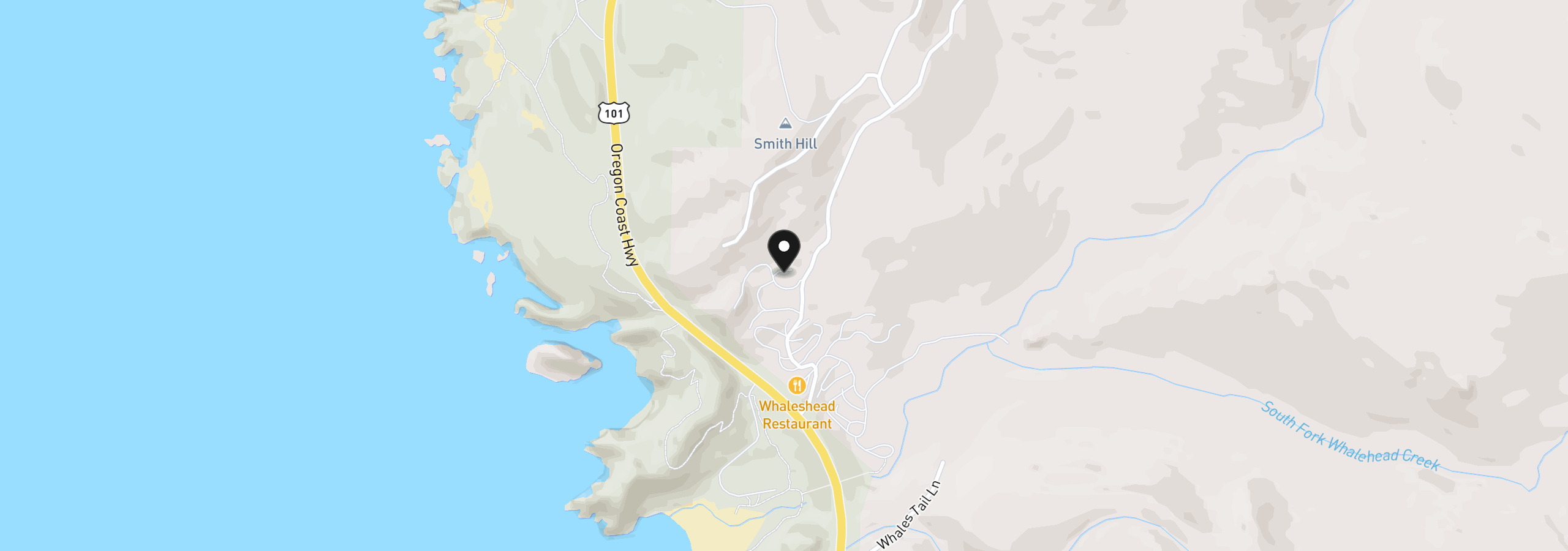 Map showing the location of 19921 Whaleshead Rd U25, Brookings, OR 97415