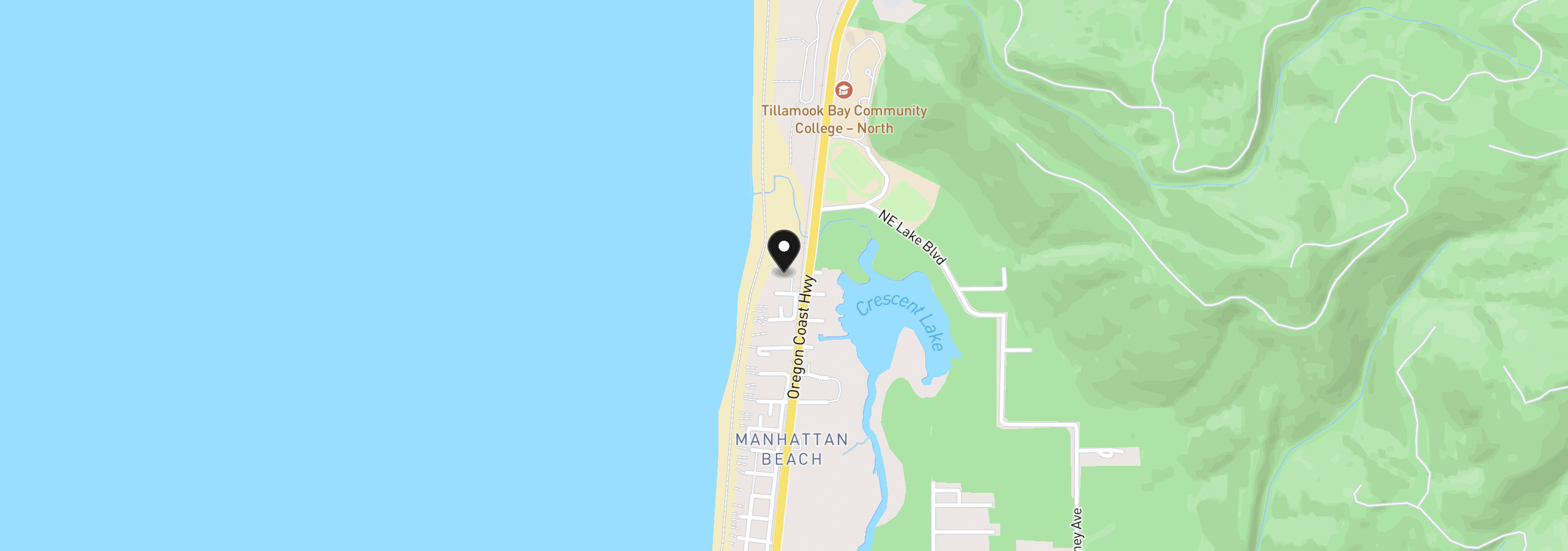 Map showing the location of 105 NW 23rd Ave 104, Rockaway Beach, OR 97136