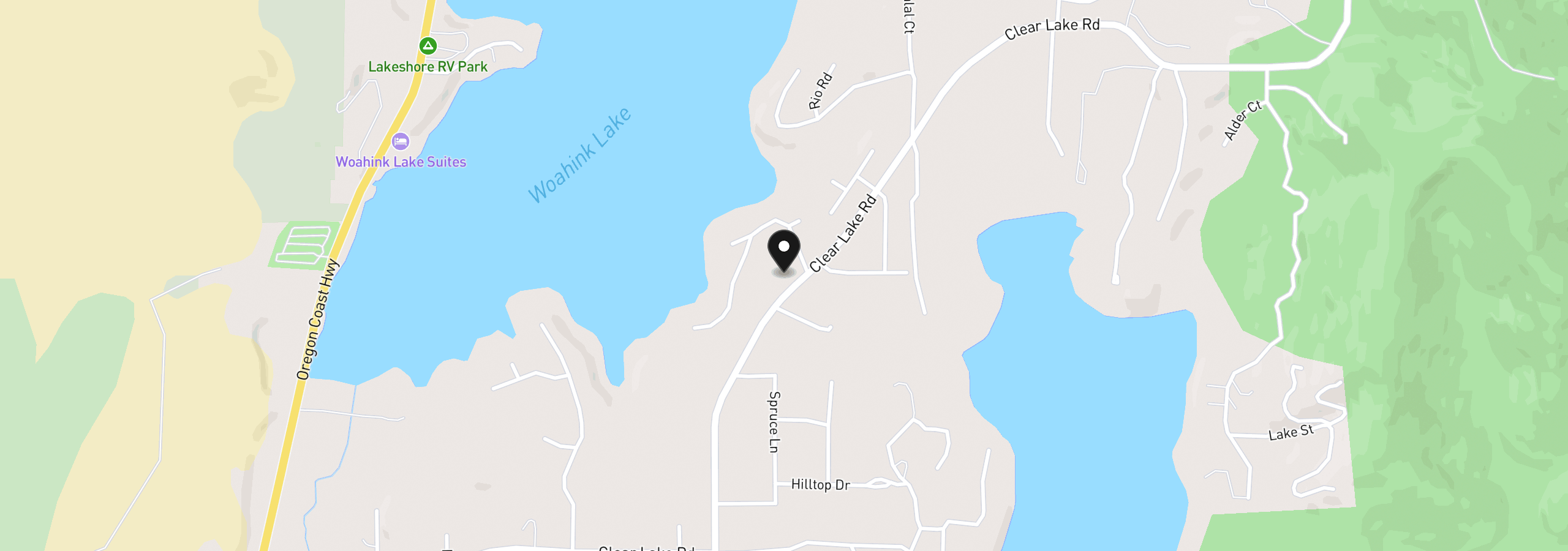 Map showing the location of 83534 Clear Lake Rd, Florence, OR 97439