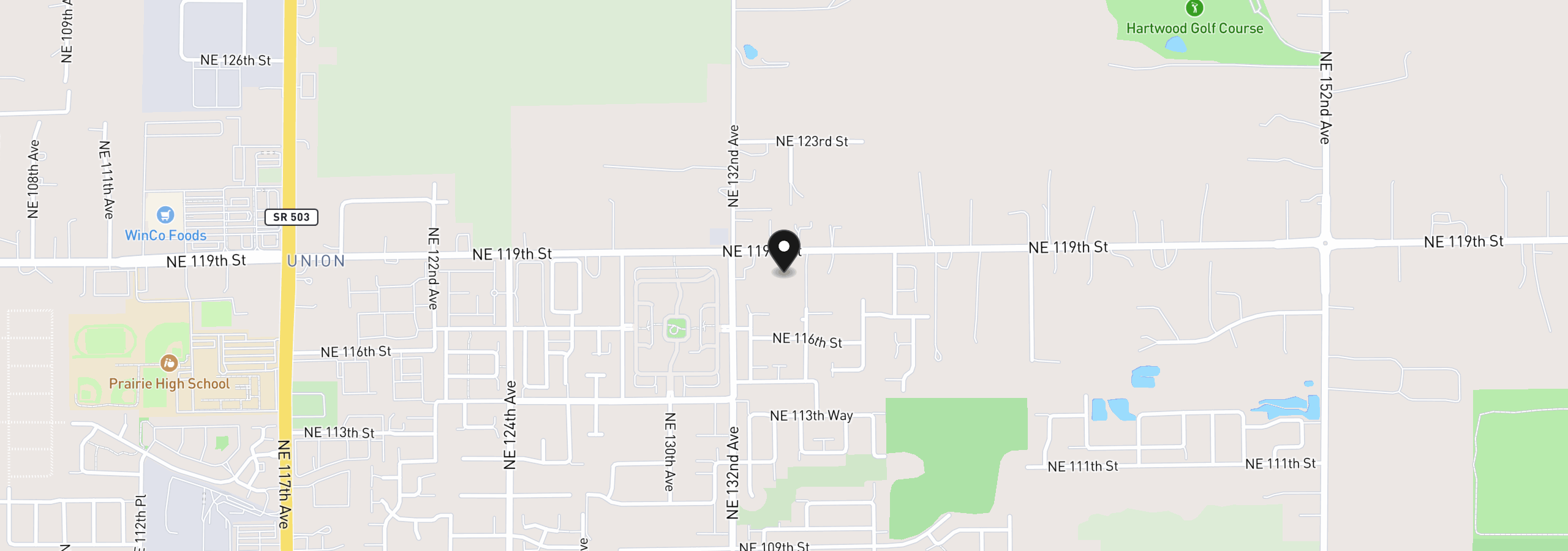 Map showing the location of 13311 NE 119th St, Brush Prairie, Wa 98606