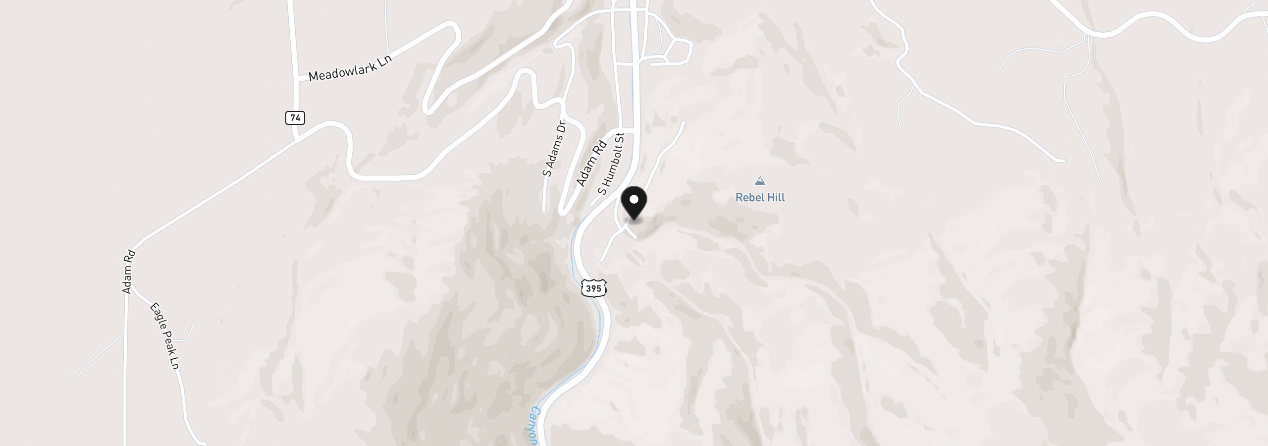 Map showing the location of 26531 Nelson Rd, Canyon City, OR 97820