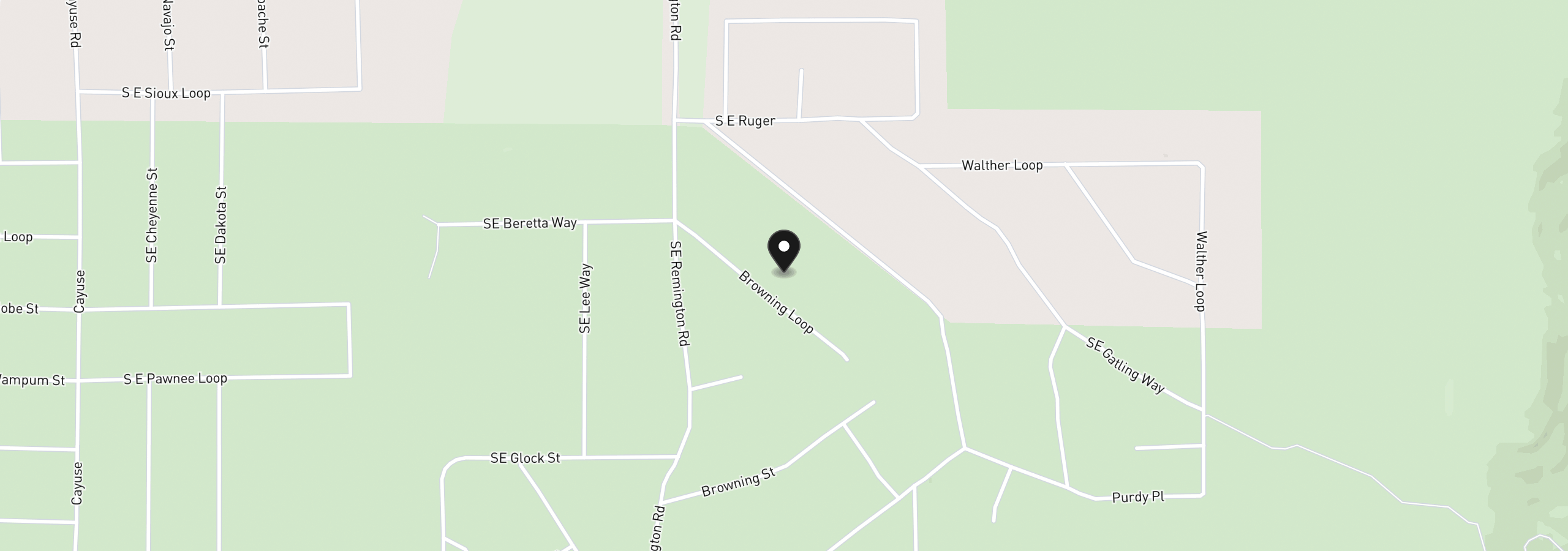 Map showing the location of 14510 SE Browning St, Prineville, OR 97754
