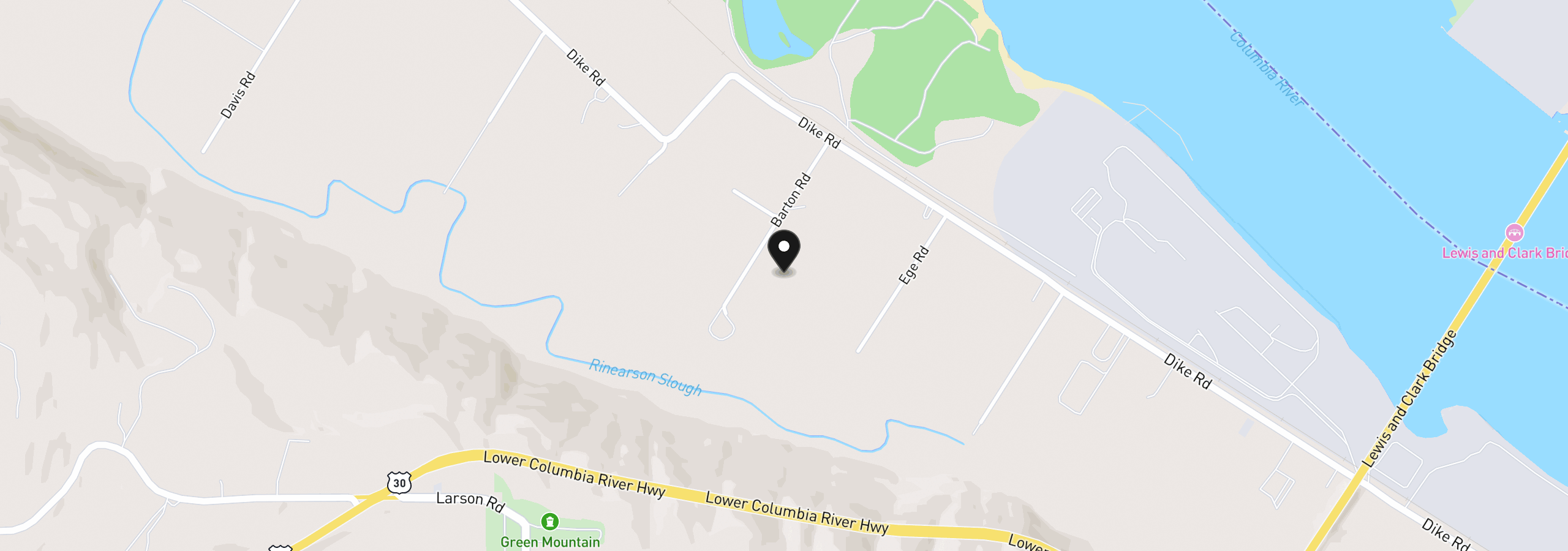 Map showing the location of 0 Barton Rd, Rainier, OR 97048