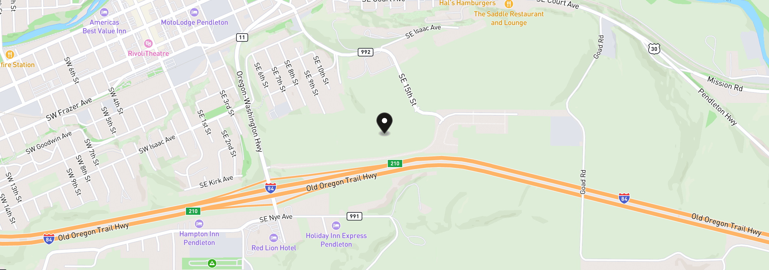 Map showing the location of Kirk 101, Pendleton, OR 97801