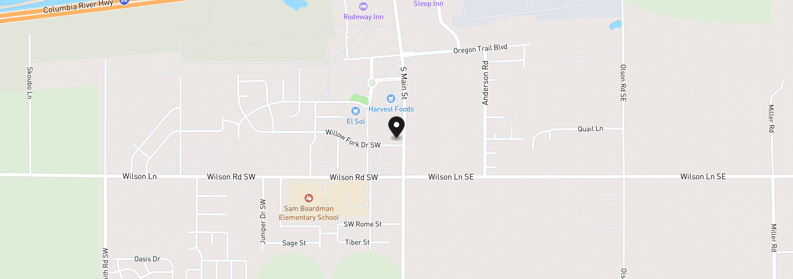 Map showing the location of S Main St, Boardman, OR 97818