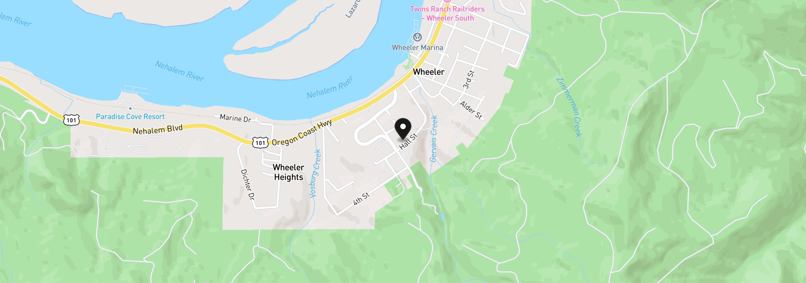 Map showing the location of 3rd St Tl 7200, Wheeler, OR 97147