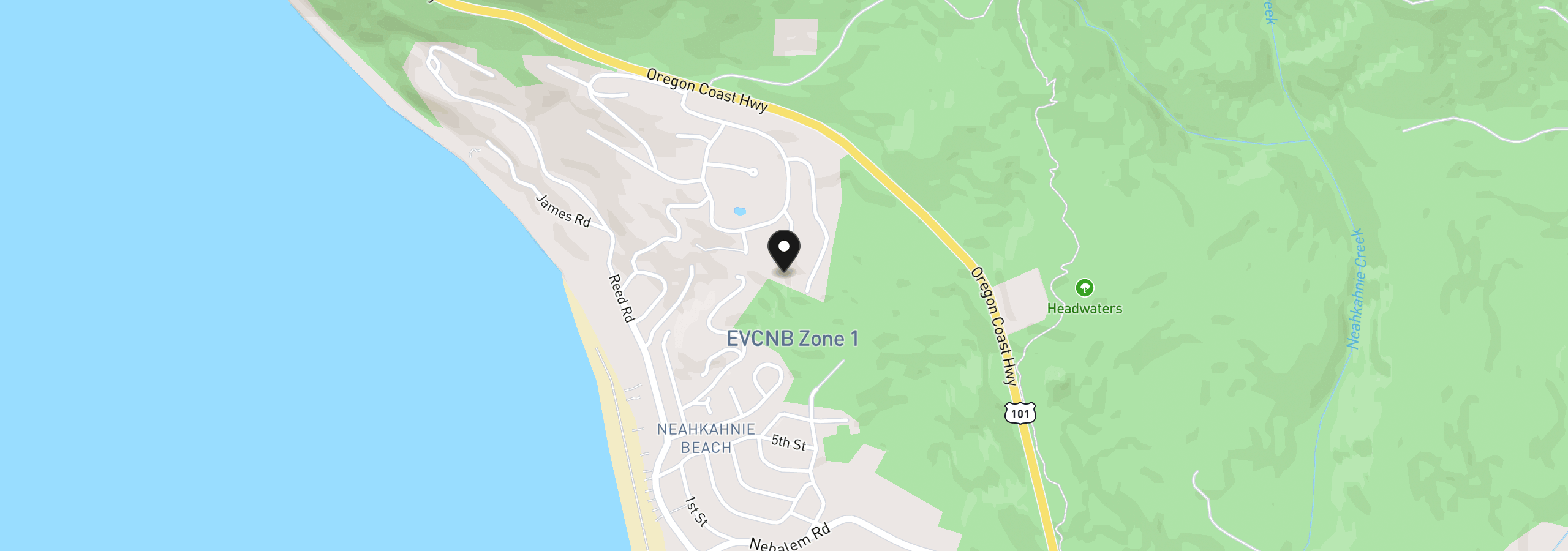 Map showing the location of Tides Tr, Manzanita, OR 97130