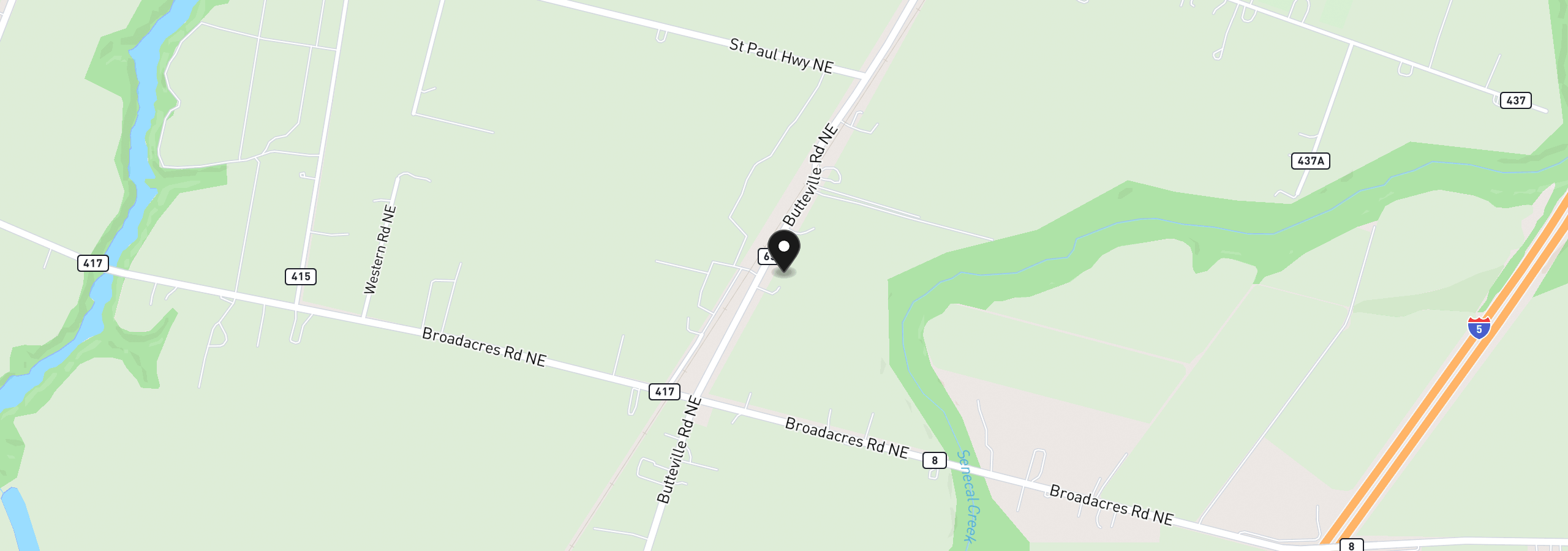 Map showing the location of 18746 Butteville Rd, Aurora, OR 97002