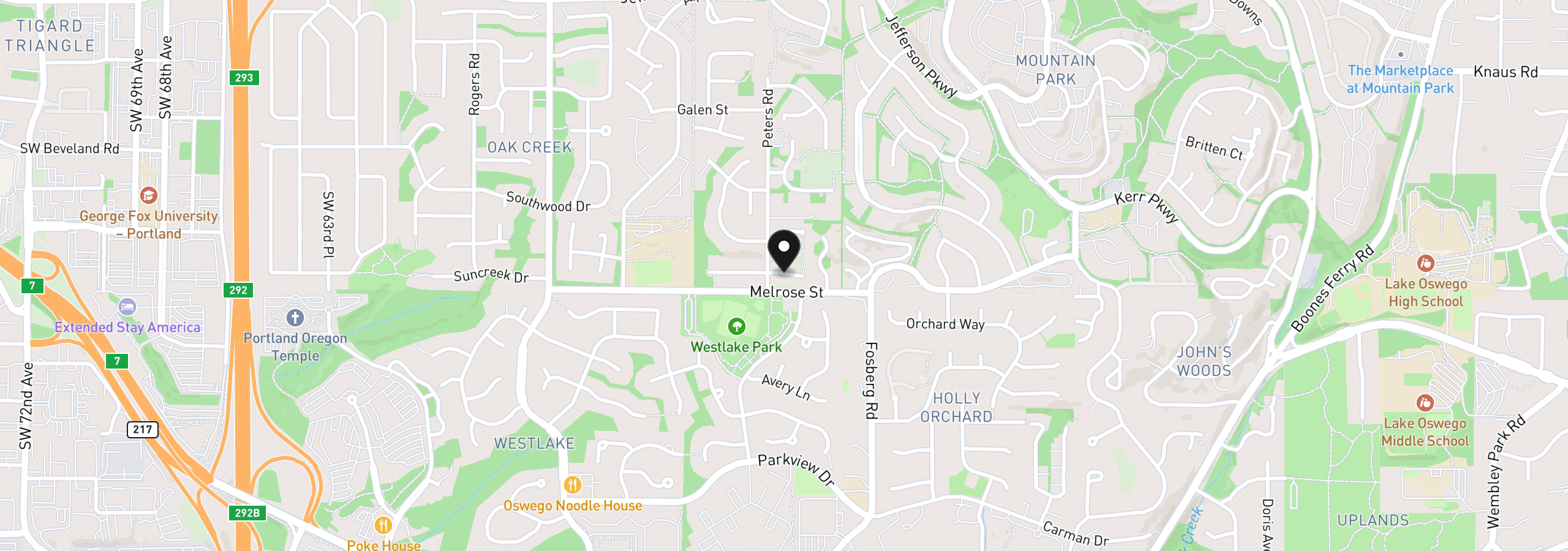 Map showing the location of 4746 Amherst Ct, Lake Oswego, OR 97035