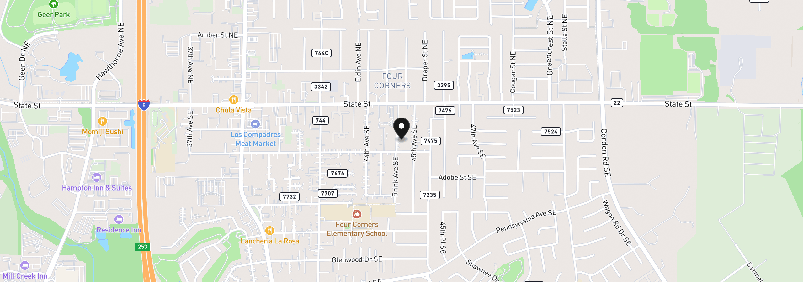 Map showing the location of 270 Brink Ct, Salem, OR 97317