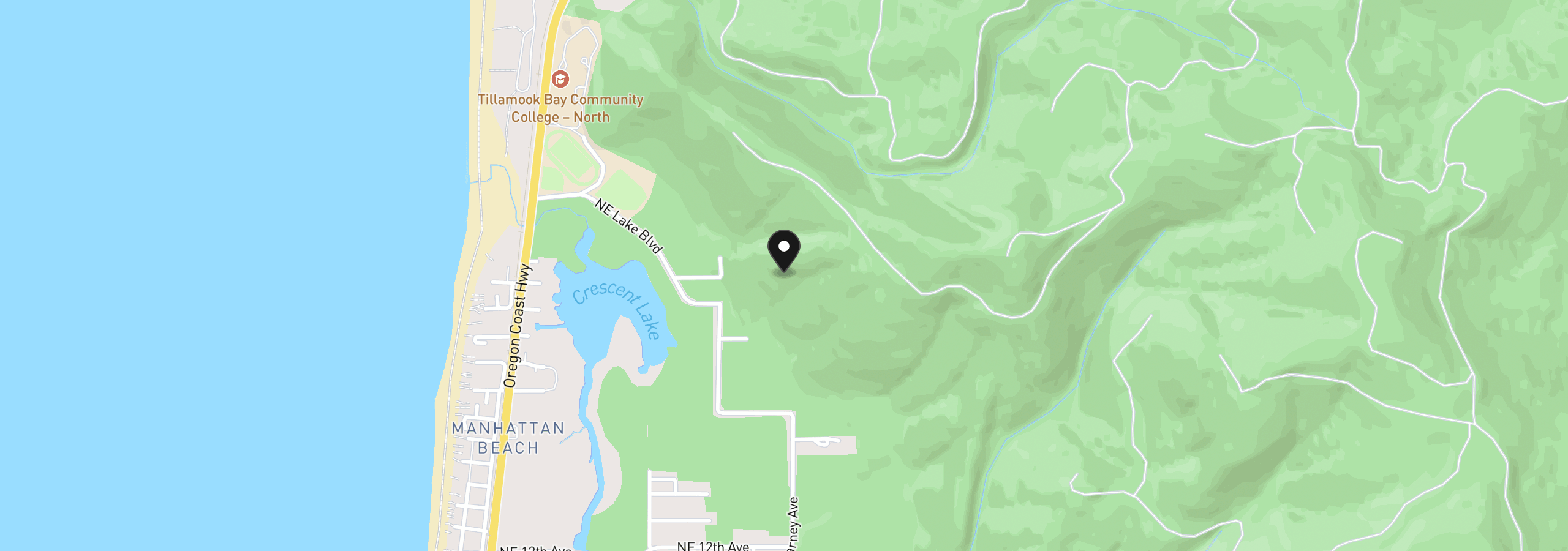 Map showing the location of 0 Necarney, Rockaway Beach, OR 97136