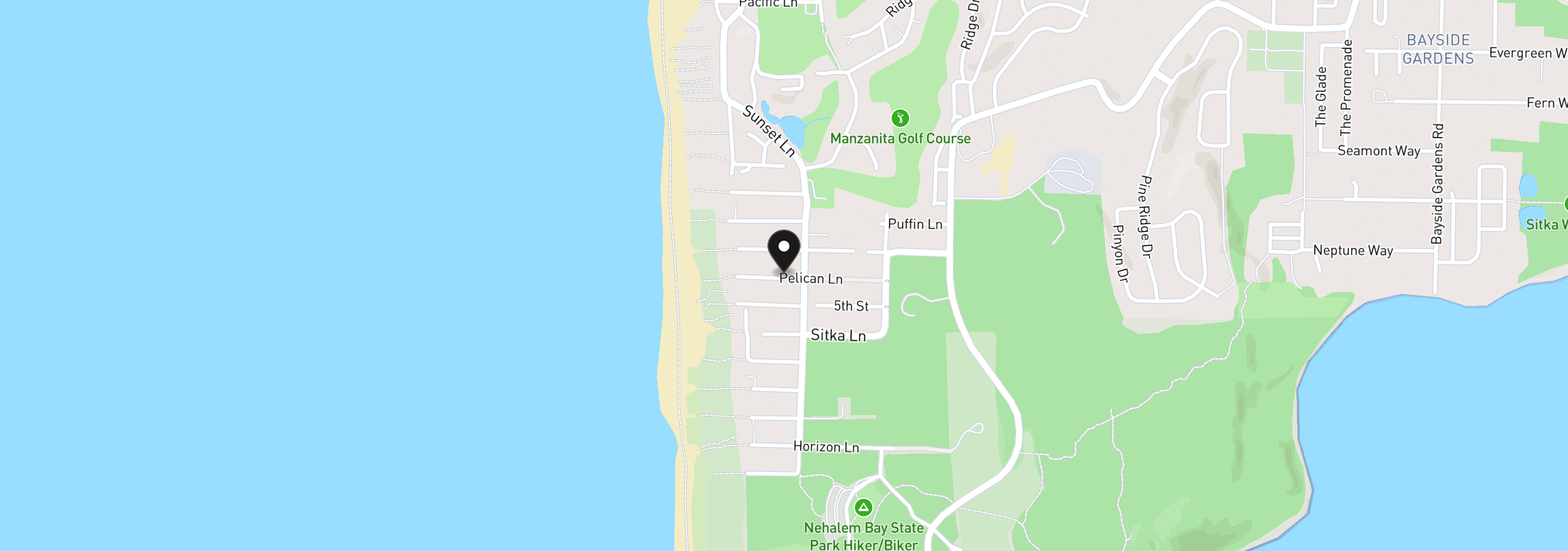 Map showing the location of Pelican Ln Lot23, Manzanita, OR 97130