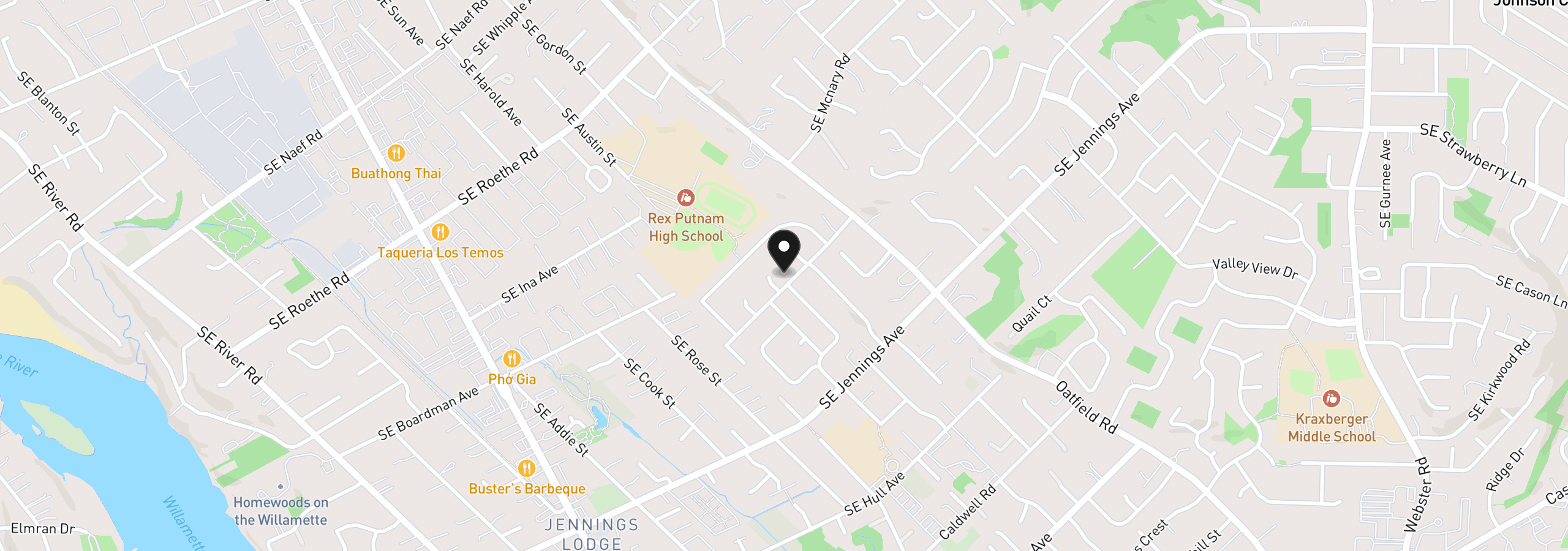 Map showing the location of 5625 SE Clayson Ave, Milwaukie, OR 97267