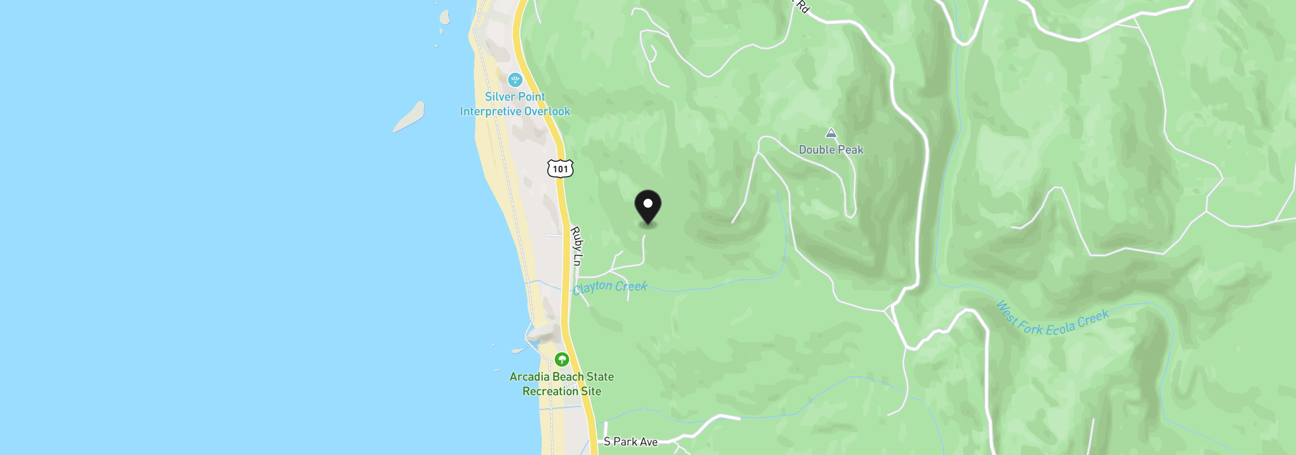 Map showing the location of 32307 Ruby Ln, Cannon Beach, OR 97110