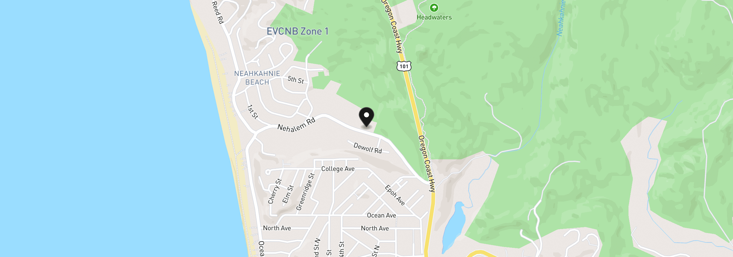 Map showing the location of 9350 Nehalem Rd, Manzanita, OR 97130