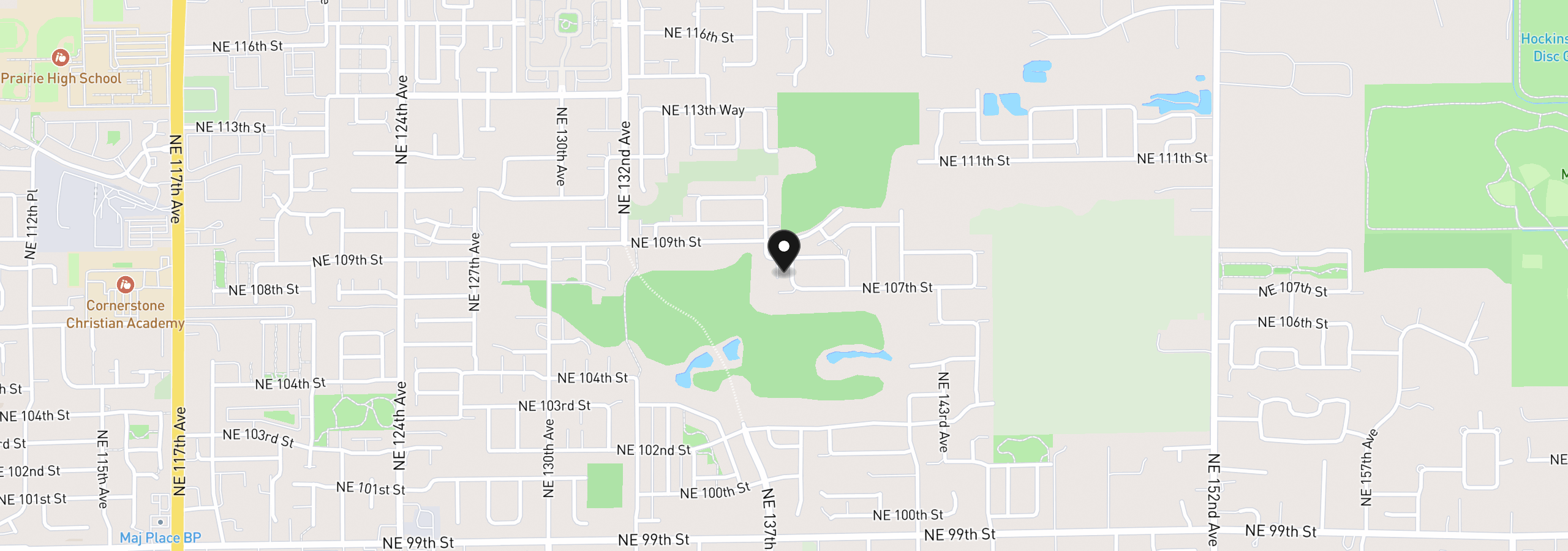 Map showing the location of 13705 NE 108th St Lot 48, Vancouver, Wa 98682