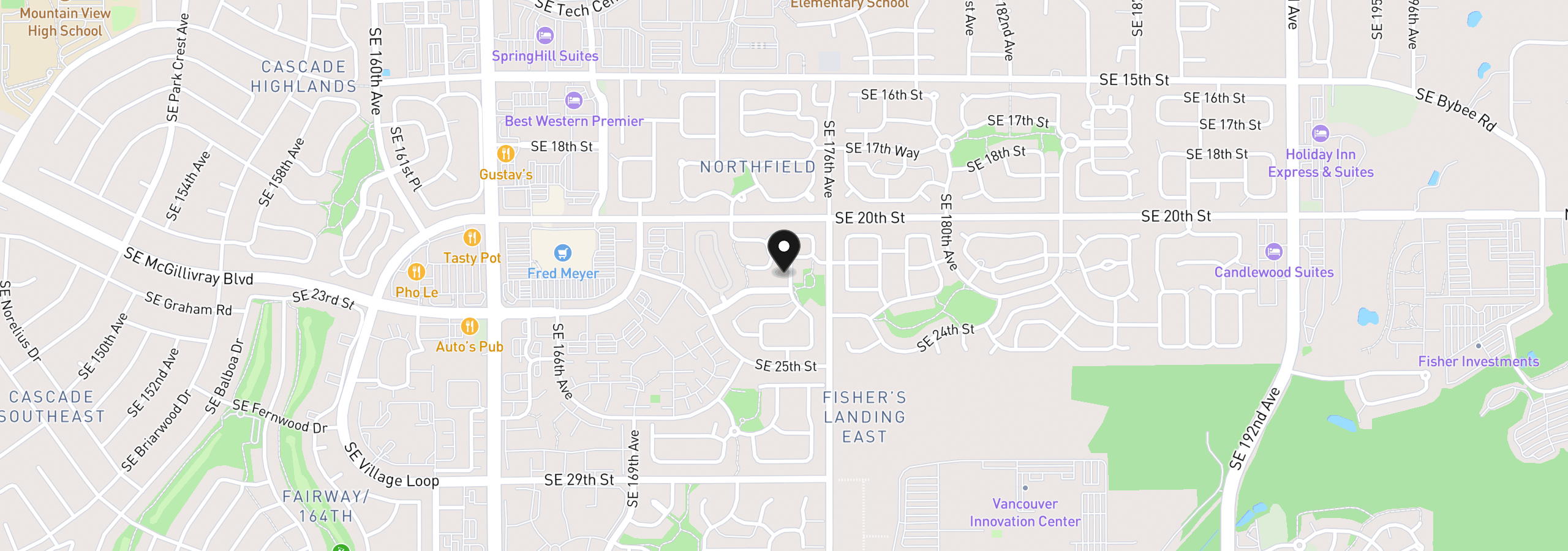 Map showing the location of 2214 SE 174th Pl, Vancouver, Wa 98683