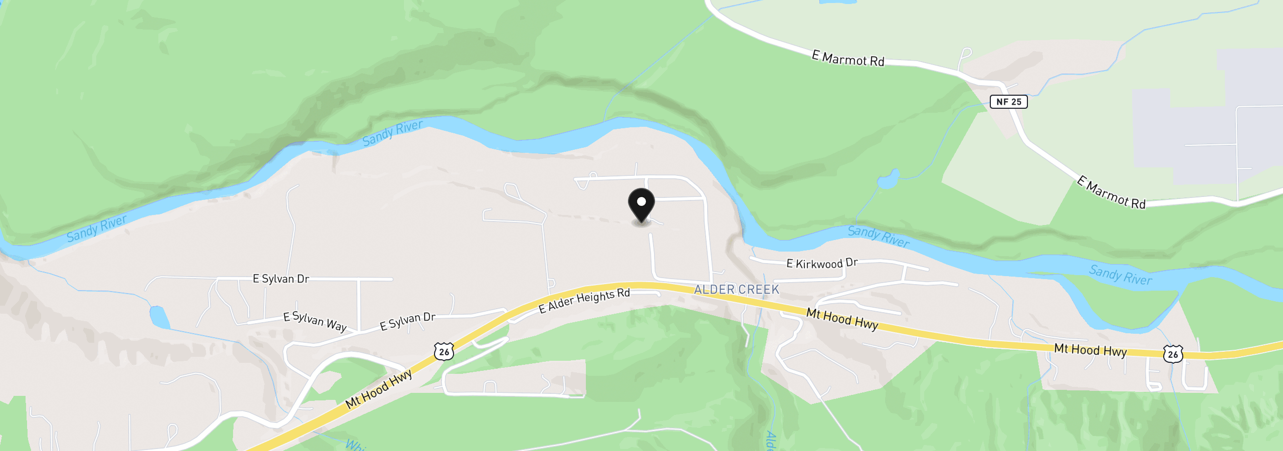 Map showing the location of 19709 E Victory Ln, Sandy, OR 97055