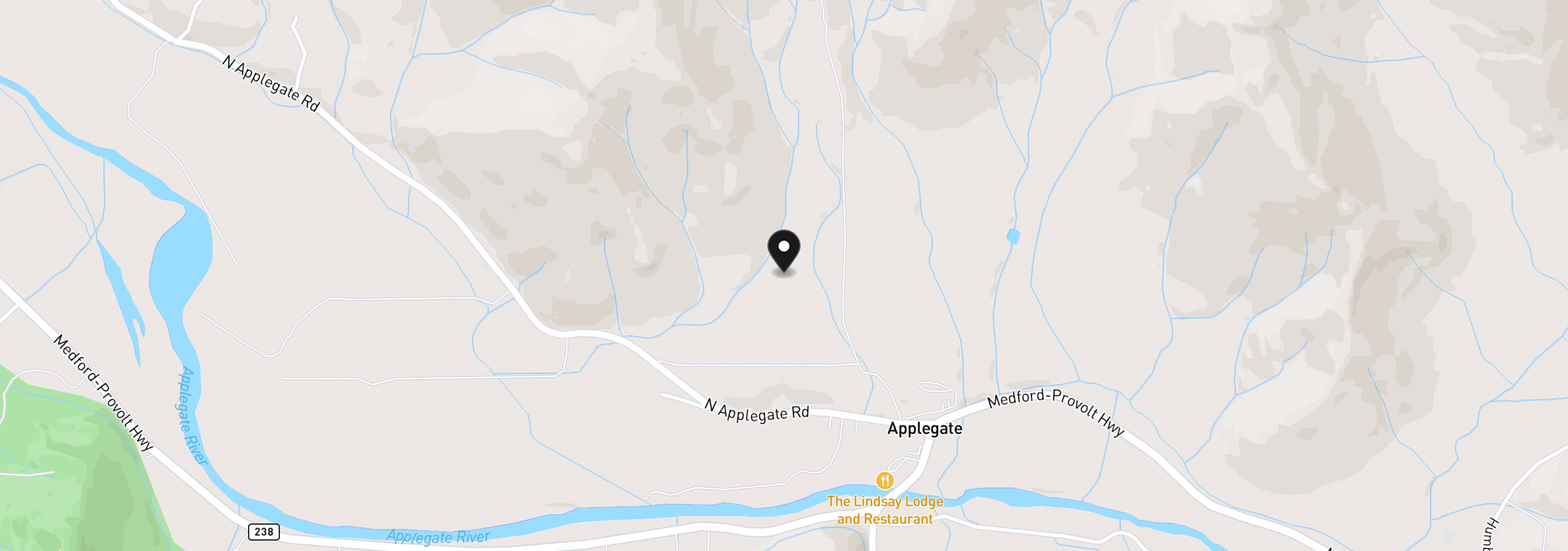 Map showing the location of 18101 N Applegate Rd, Grants Pass, OR 97527