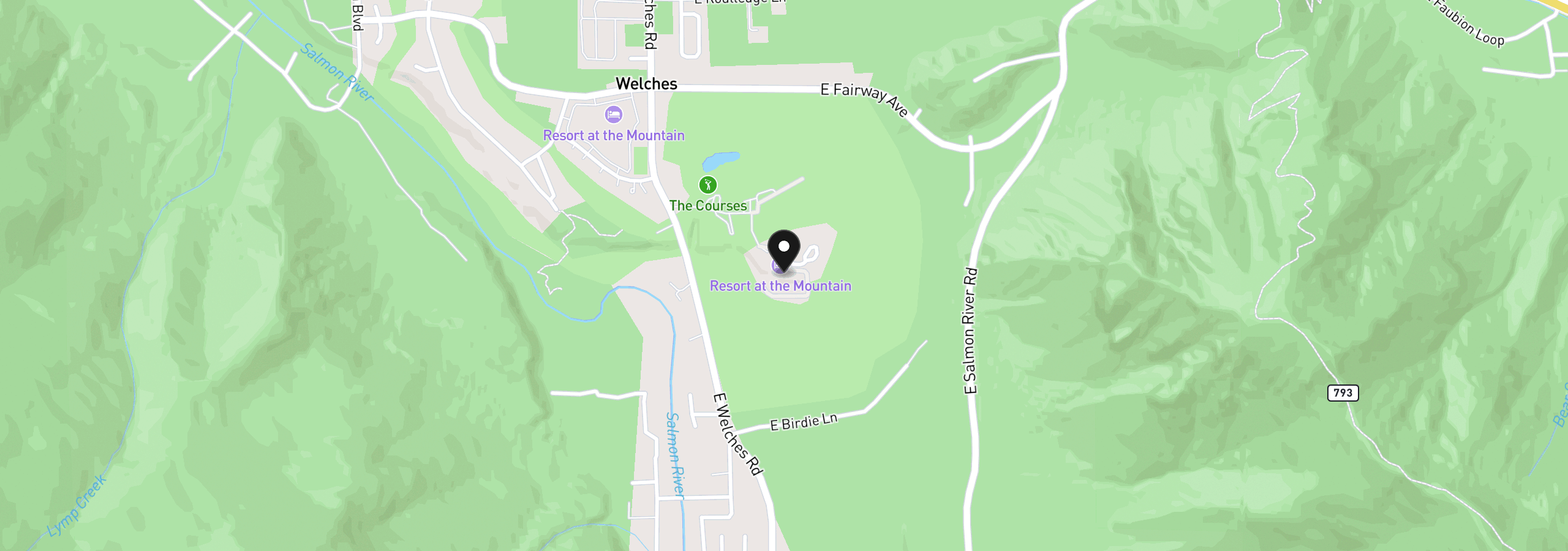 Map showing the location of 68651 E Bowmans Cir 102a, Welches, OR 97067