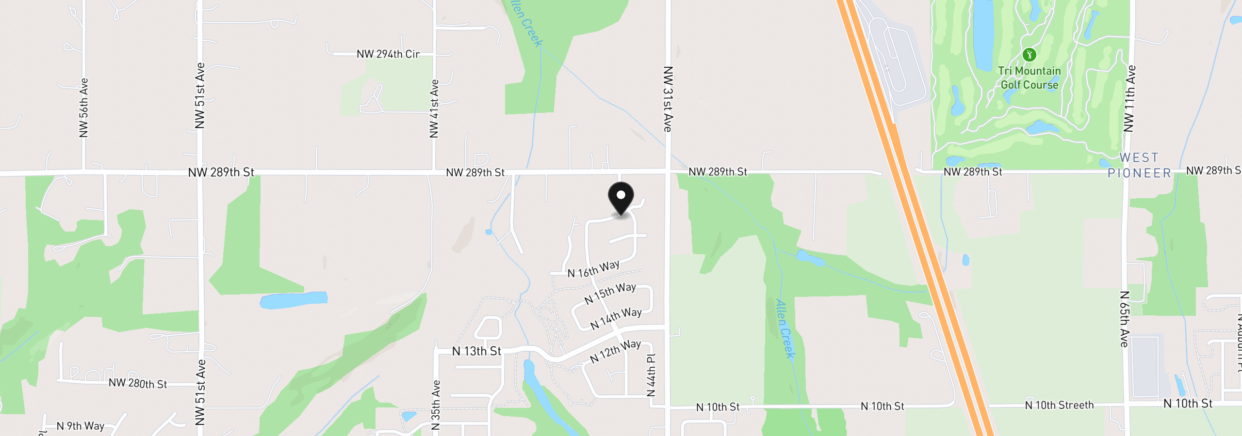 Map showing the location of 4233 N 18th Way, Ridgefield, Wa 98642