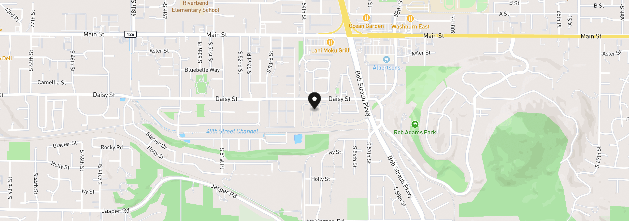 Map showing the location of 658 S 57th St 67, Springfield, OR 97478