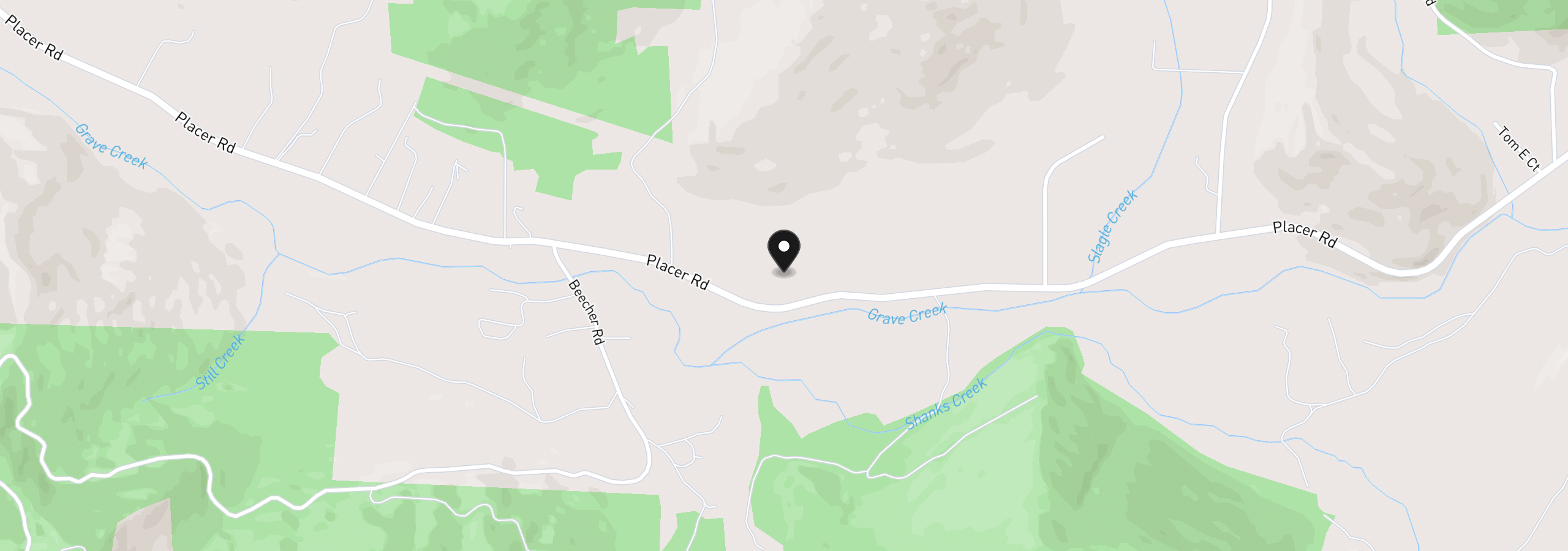 Map showing the location of 1760 Placer Rd, Wolf Creek, OR 97497
