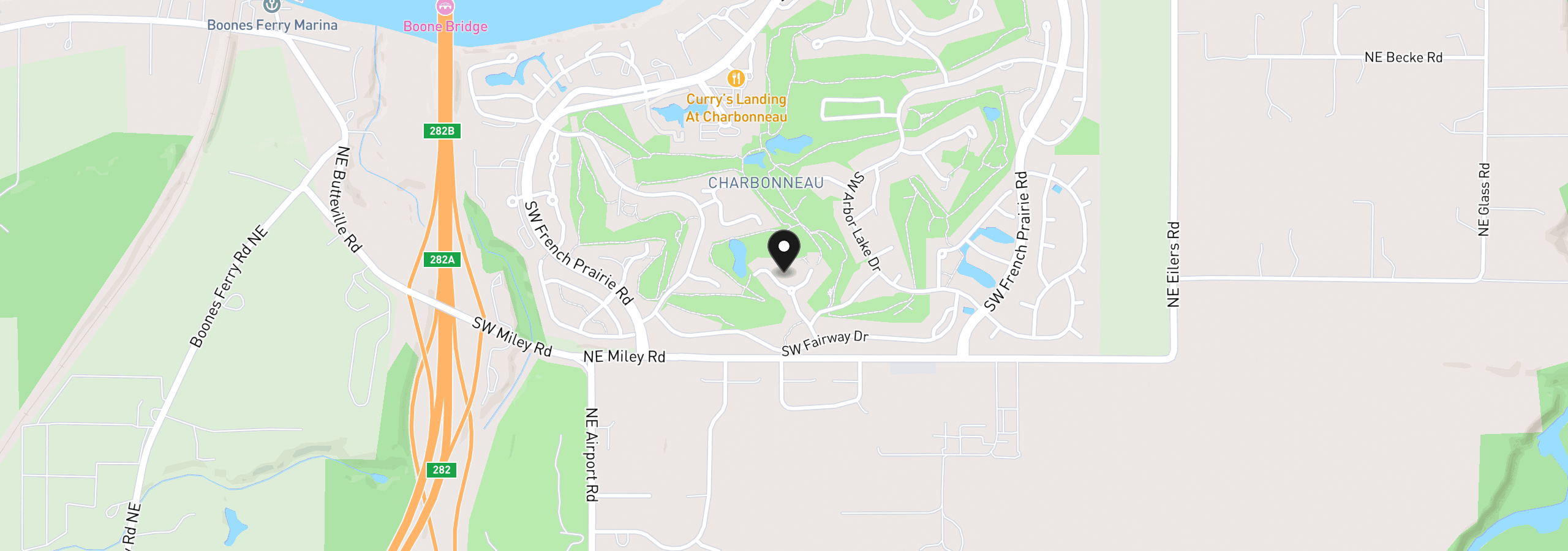 Map showing the location of 32455 SW Lake Point Ct, Wilsonville, OR 97070