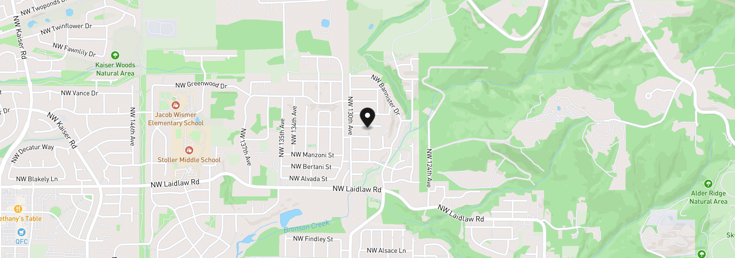 Map showing the location of 12900 NW Ramona Ln A19, Portland, OR 97229
