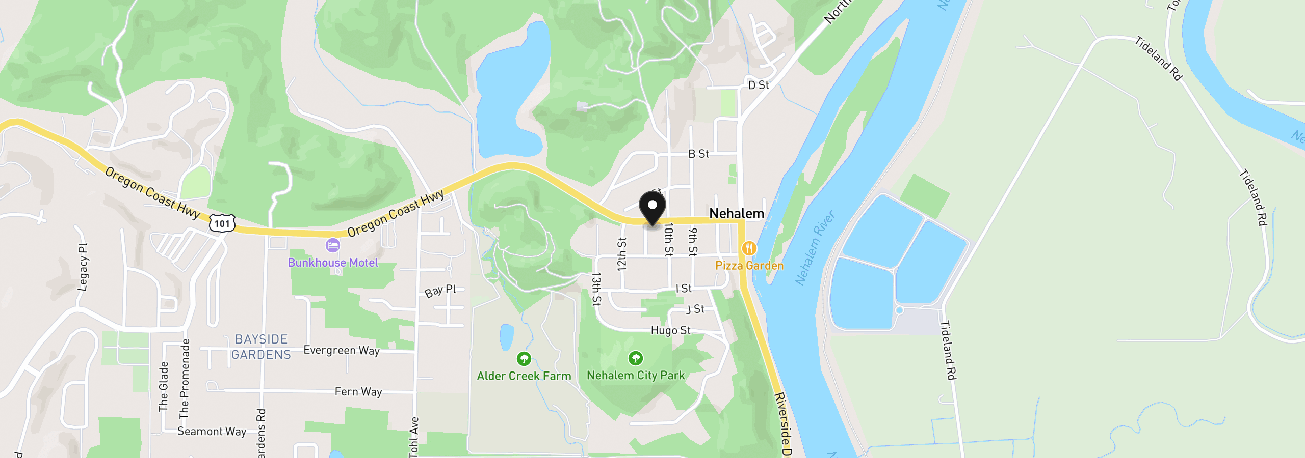 Map showing the location of 12705 N Hwy 101, Nehalem, OR 97131