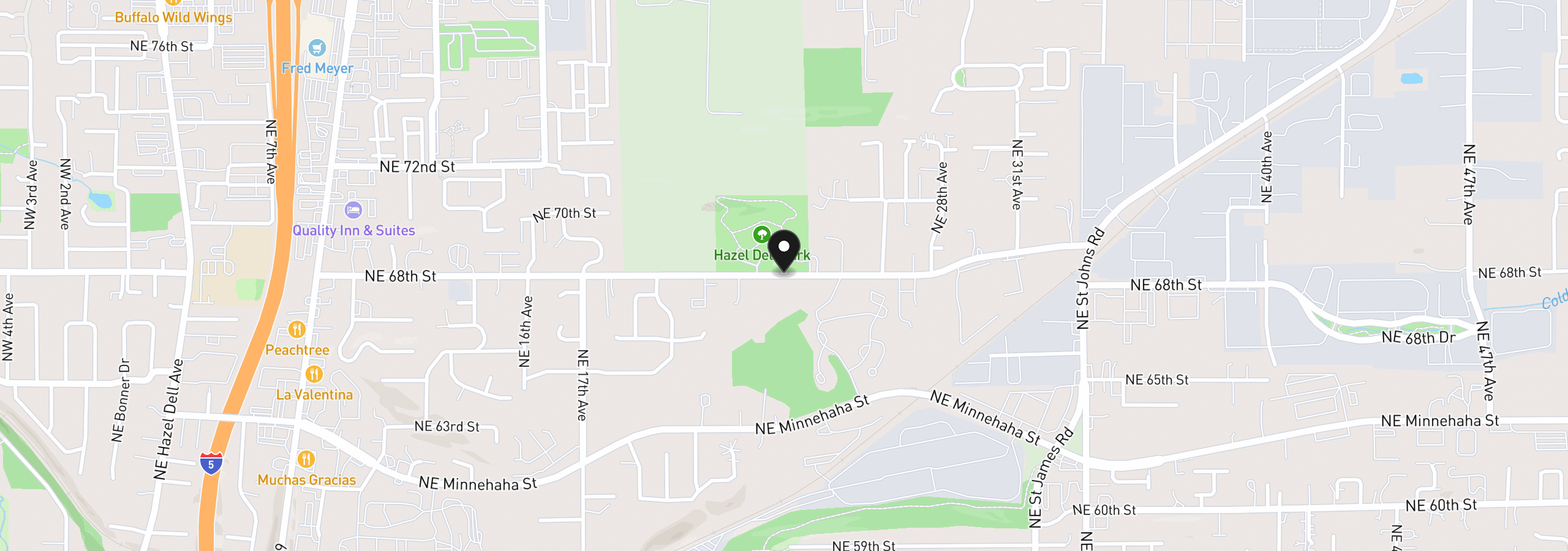 Map showing the location of 0 NE 68th St, Vancouver, Wa 98665