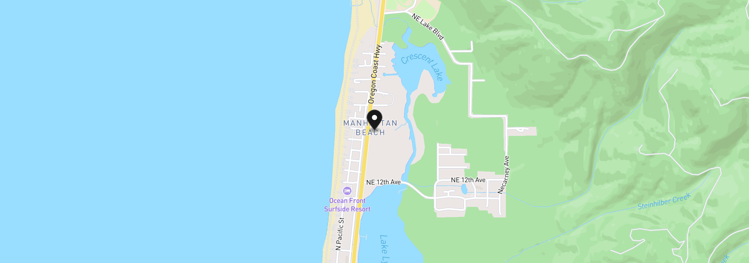 Map showing the location of 1702 N Hwy 101, Rockaway Beach, OR 97136