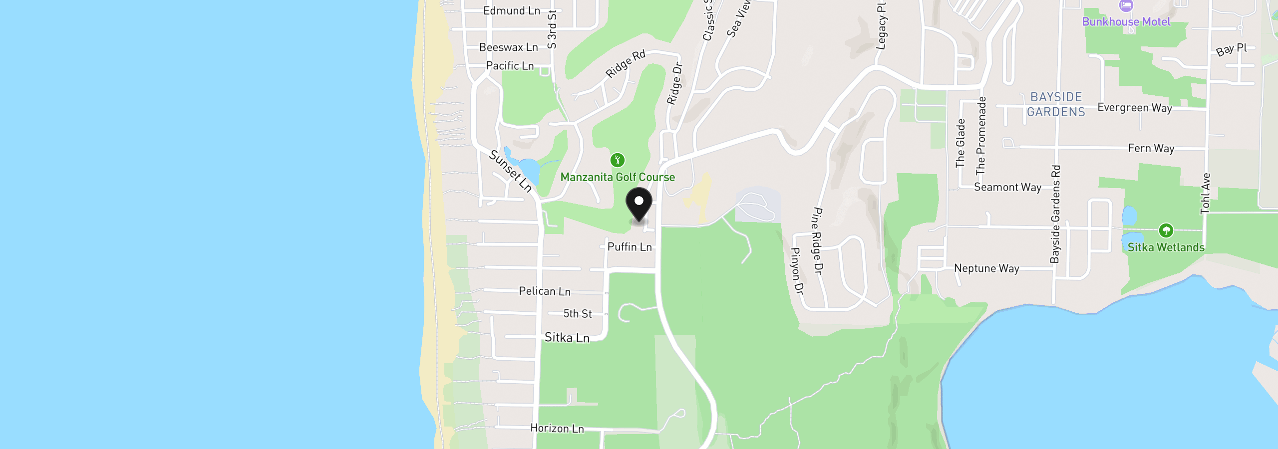 Map showing the location of 965 Fairway Ct, Manzanita, OR 97130