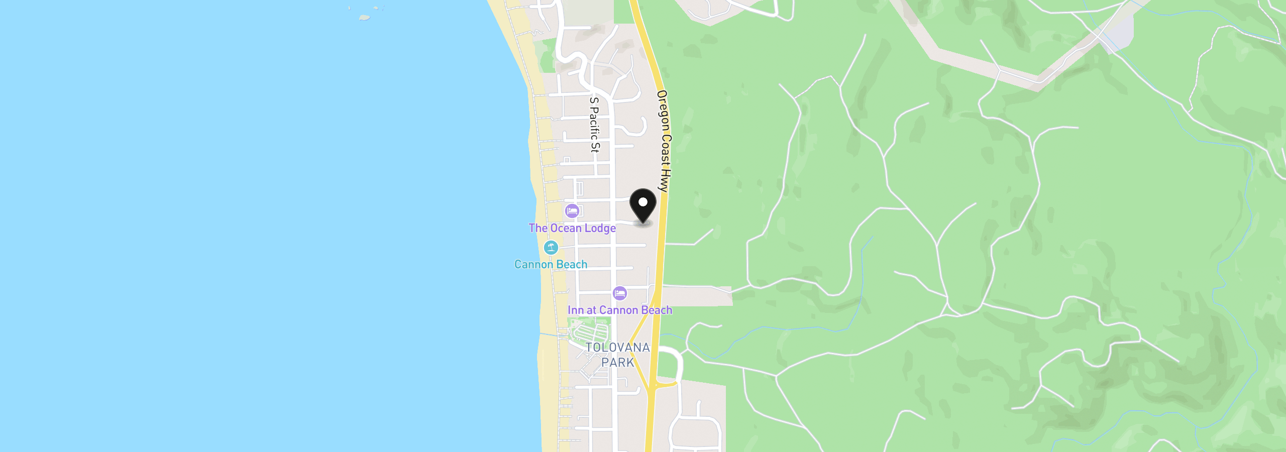 Map showing the location of 171 E Chisana St, Cannon Beach, OR 97110