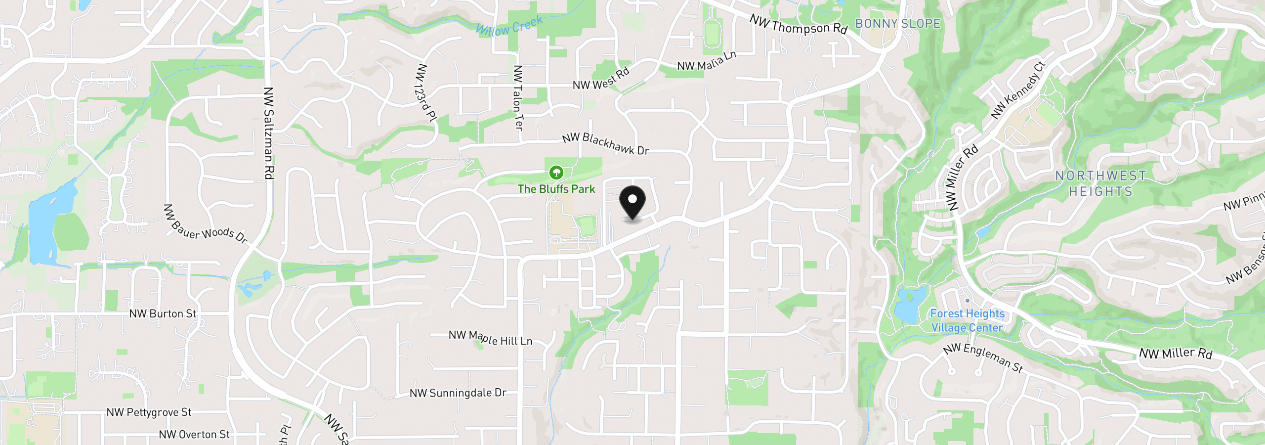 Map showing the location of 11444 NW Elise Ln, Portland, OR 97229
