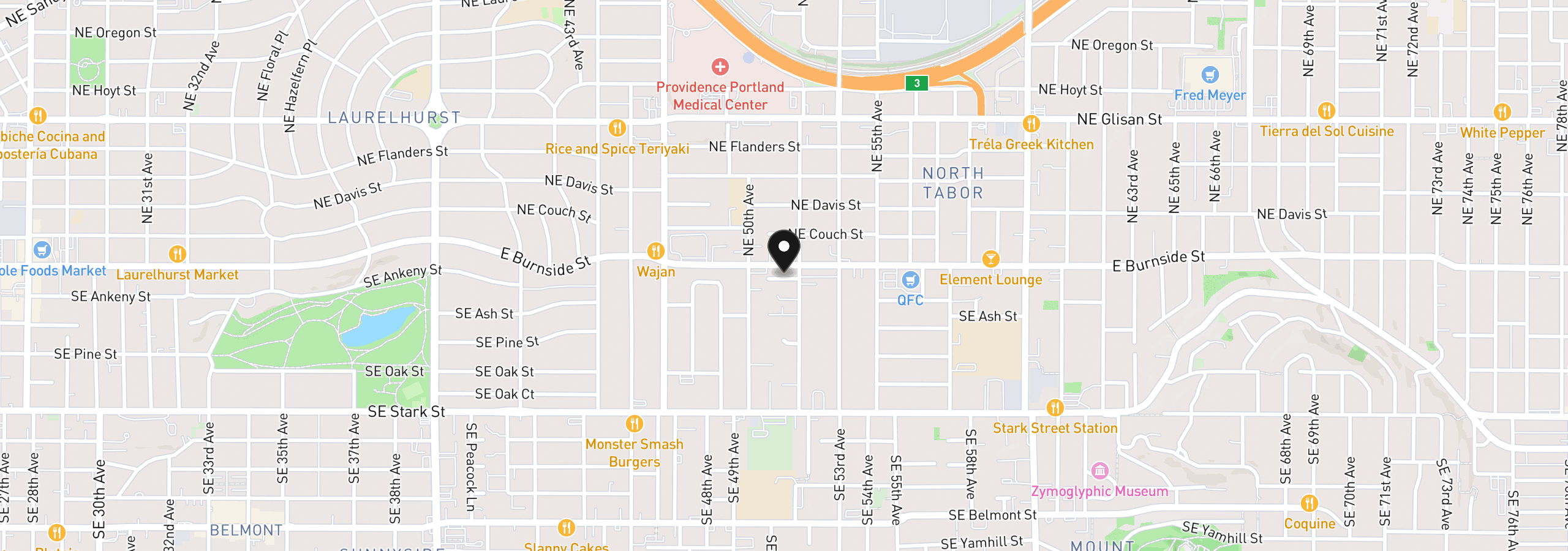 Map showing the location of 5125 SE Ankeny St, Portland, OR 97215