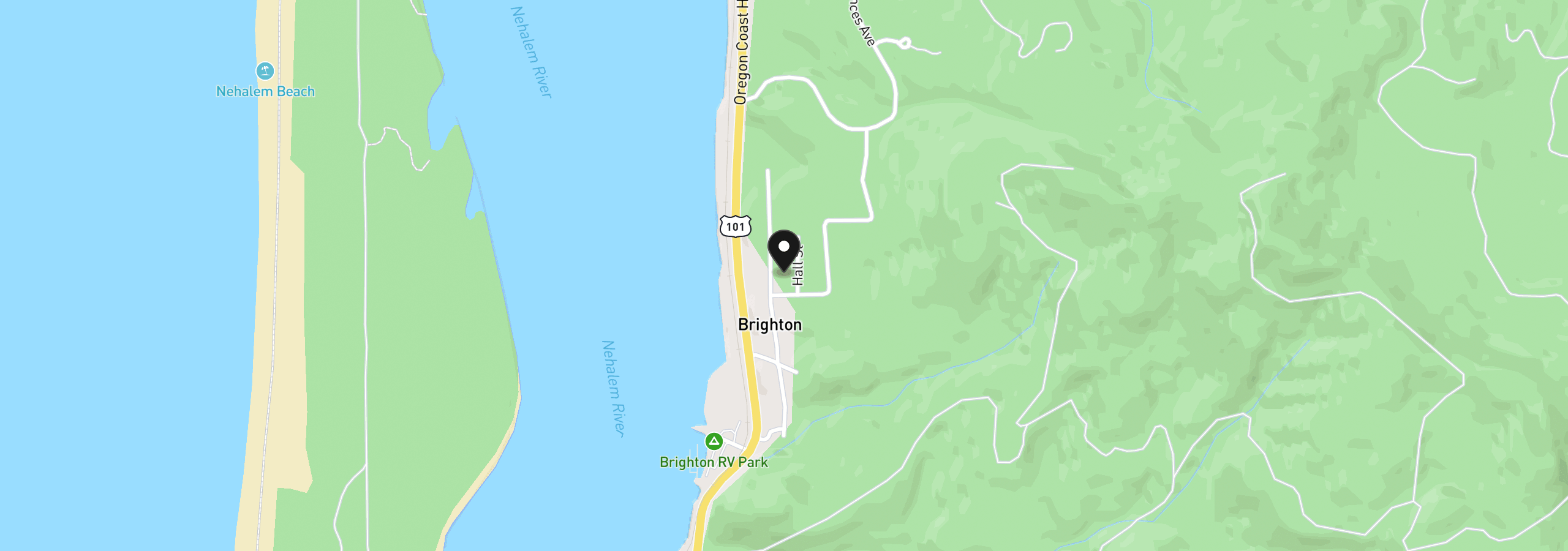 Map showing the location of 29845 N Bay View Blvd, Rockaway Beach, OR 97136