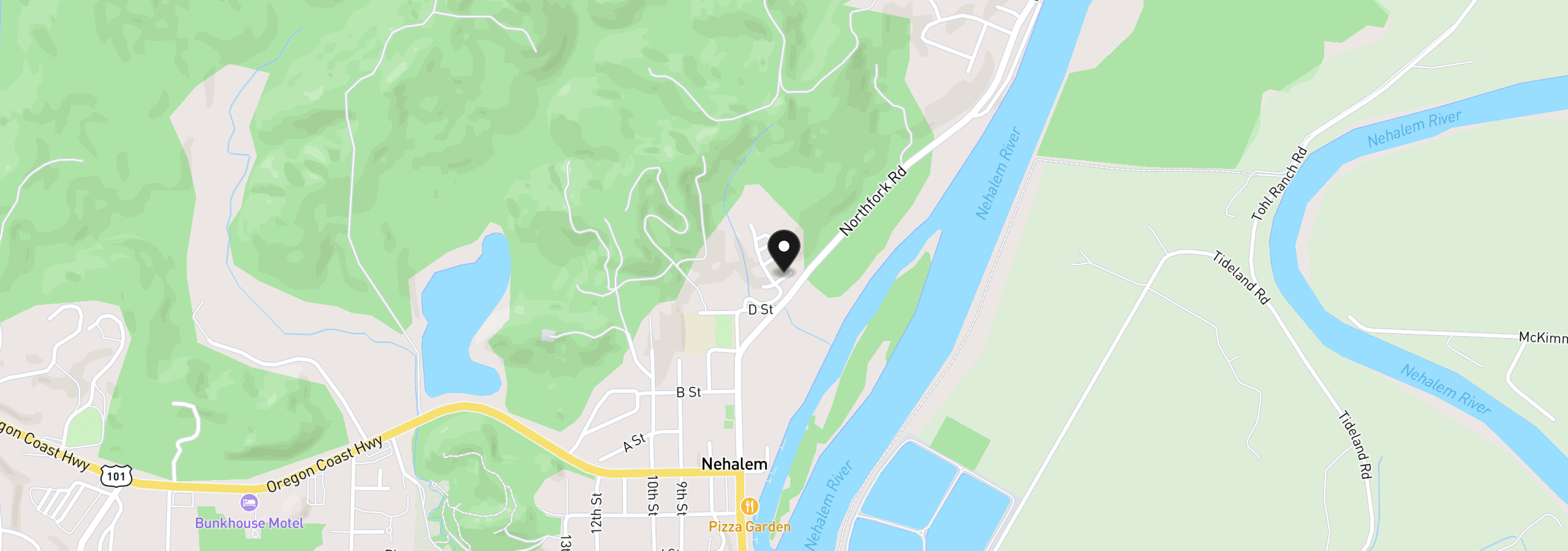 Map showing the location of 13150 D St 14, Nehalem, OR 97131