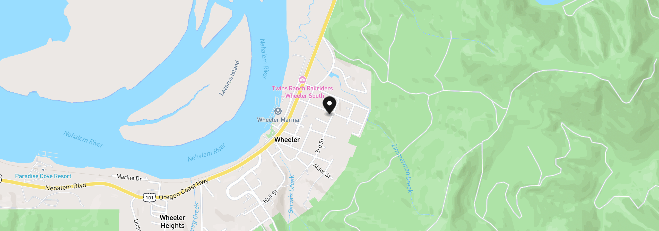 Map showing the location of Vl 3rd Spruce Tl2200, Wheeler, OR 97147
