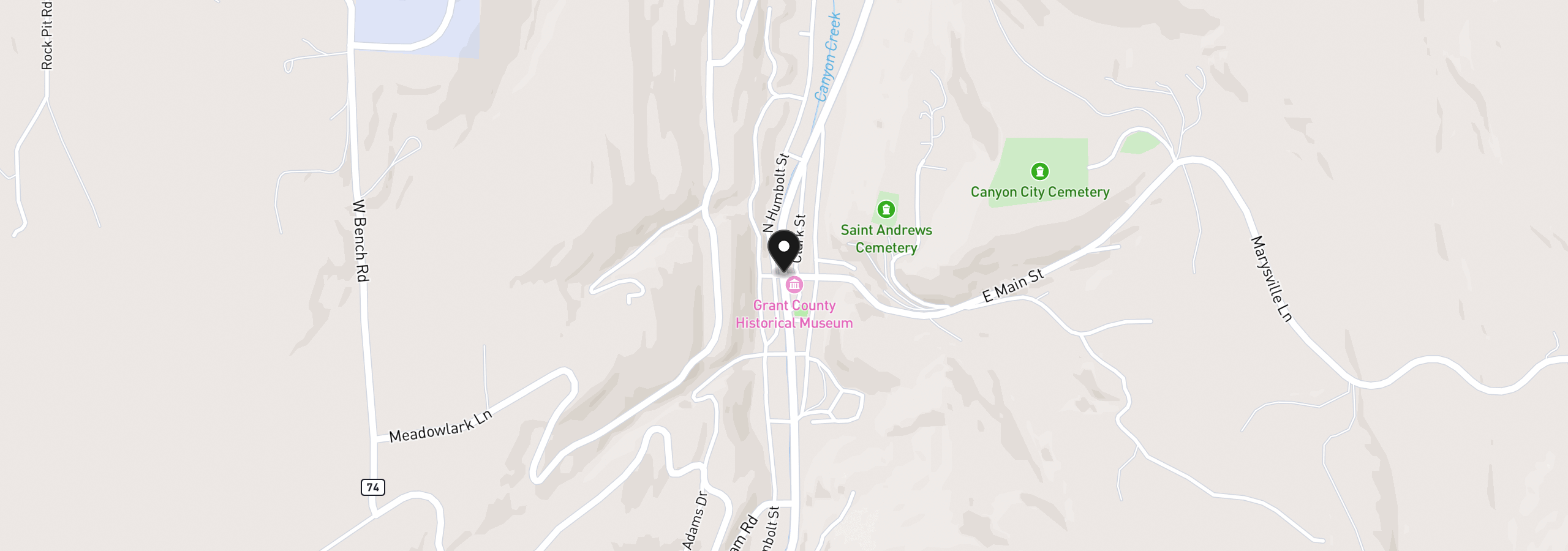 Map showing the location of 2700 Elkview Dr, Canyon City, OR 97820