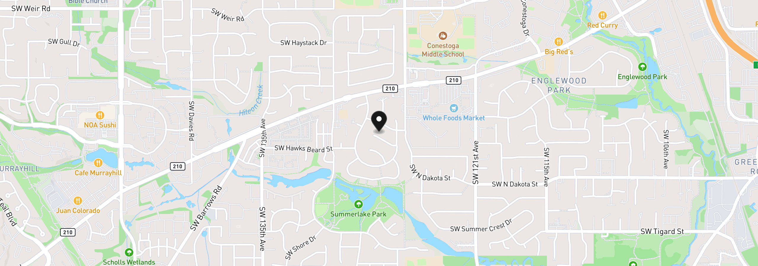 Map showing the location of 12701 SW Sorrel Dock Ct, Portland, OR 97223